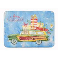 "Caroline's Treasures Merry Christmas Spinone Italiano Machine Washable Memory Foam Mat doormats, Multicolor"