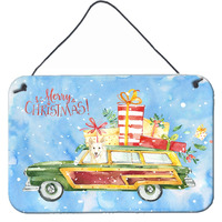 Caroline's Treasures Merry Christmas White Collie Door Hanging Prints wall-decor