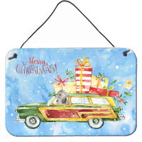 "Caroline's Treasures Merry Christmas Silver Poodle Door Hanging Prints wall-decor, Multicolor"
