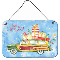"Caroline's Treasures Merry Christmas Jack Russell Terrier Door Hanging Prints wall-decor, Multicolor"
