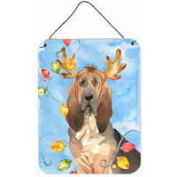 "Caroline's Treasures Christmas Lights Bloodhound Door Hanging Prints wall-decor, Multicolor"
