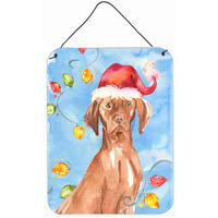 "Caroline's Treasures Christmas Lights Vizsla Door Hanging Prints wall-decor, Multicolor"