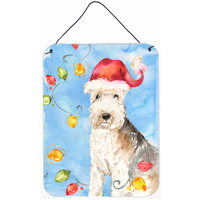 "Caroline's Treasures Christmas Lights Lakeland Terrier Door Hanging Prints wall-decor, Multicolor"