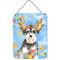"Caroline's Treasures Christmas Lights Schnauzer Door Hanging Prints wall-decor, Multicolor"