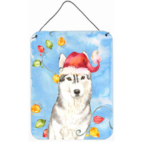 "Caroline's Treasures Christmas Lights Siberian Husky Door Hanging Prints wall-decor, Multicolor"