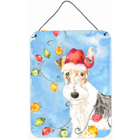 "Caroline's Treasures Christmas Lights Fox Terrier Door Hanging Prints wall-decor, Multicolor"