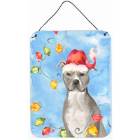 "Caroline's Treasures Christmas Lights Staffordshire Bull Terrier Door Hanging Prints wall-decor, Multicolor"