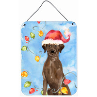 "Caroline's Treasures Christmas Lights Chocolate Labrador Retriever Door Hanging Prints wall-decor, Multicolor"