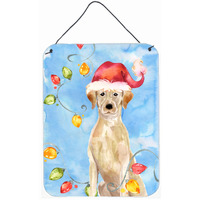Caroline's Treasures Christmas Lights Yellow Labrador Retriever Door Hanging Prints wall-decor