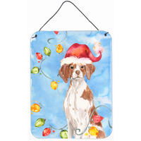"Caroline's Treasures Christmas Lights Brittany Spaniel Door Hanging Prints wall-decor, Multicolor"