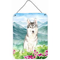"Caroline's Treasures Mountian Flowers Siberian Husky Door Hanging Prints wall-decor, Multicolor"