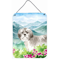 "Caroline's Treasures Mountain Flowers Shih Tzu Puppy Door Hanging Prints wall-decor, Multicolor"