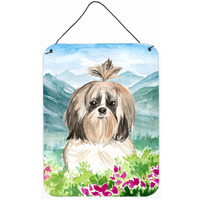"Caroline's Treasures Mountain Flowers Shih Tzu Door Hanging Prints wall-decor, Multicolor"