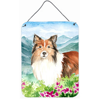 "Caroline's Treasures Mountain Flowers Sheltie Door Hanging Prints wall-decor, Multicolor"