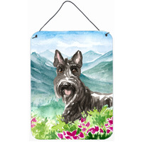 "Caroline's Treasures Mountain Flowers Scottish Terrier Door Hanging Prints wall-decor, Multicolor"