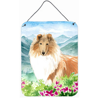 "Caroline's Treasures Mountain Flowers Smooth Collie Door Hanging Prints wall-decor, Multicolor"