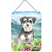 "Caroline's Treasures Mountain Flowers Schnauzer #2 Door Hanging Prints wall-decor, Multicolor"
