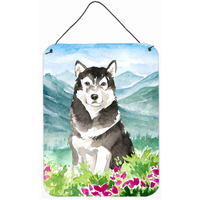 "Caroline's Treasures Mountain Flowers Alaskan Malamute Door Hanging Prints wall-decor, Multicolor"