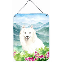 "Caroline's Treasures Mountain Flowers Japanese Spitz Door Hanging Prints wall-decor, Multicolor"