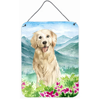 "Caroline's Treasures Mountain Flowers Golden Retriever Door Hanging Prints wall-decor, Multicolor"