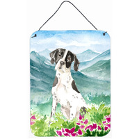 "Caroline's Treasures Mountain Flowers English Pointer Door Hanging Prints wall-decor, Multicolor"