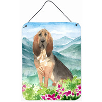 "Caroline's Treasures Mountain Flowers Bloodhound Door Hanging Prints wall-decor, Multicolor"