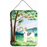 "Caroline's Treasures Under the Tree Fox Terrier Door Hanging Prints wall-decor, Multicolor"