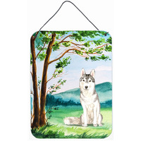 "Caroline's Treasures Under the Tree Siberian Husky Door Hanging Prints wall-decor, Multicolor"
