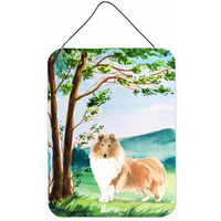 "Caroline's Treasures Under the Tree Collie Door Hanging Prints wall-decor, Multicolor"