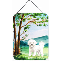 "Caroline's Treasures Under the Tree Bichon Frise Door Hanging Prints wall-decor, Multicolor"