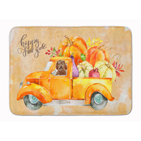 "Caroline's Treasures Fall Harvest Labradoodle Machine Washable Memory Foam Mat doormats, Multicolor"