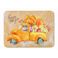 "Caroline's Treasures Fall Harvest Schnauzer Machine Washable Memory Foam Mat doormats, Multicolor"