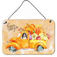 "Caroline's Treasures Fall Harvest Black Parti Cocker Spaniel Door Hanging Prints wall-decor, Multicolor"