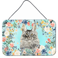 "Caroline's Treasures Maine Coon Spring Flowers Door Hanging Prints wall-decor, Multicolor"