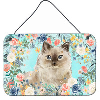"Caroline's Treasures Ragdoll Spring Flowers Door Hanging Prints wall-decor, Multicolor"
