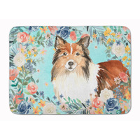 "Caroline's Treasures Sheltie Machine Washable Memory Foam Mat doormats, Multicolor"