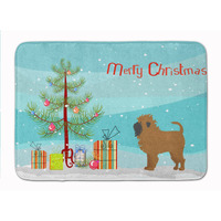 "Caroline's Treasures Tan Affenpinscher Christmas Tree Machine Washable Memory Foam Mat doormats, Multicolor"