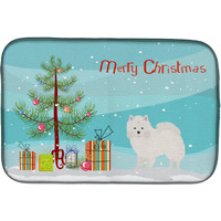"Caroline's Treasures CK3441DDM American Eskimo Christmas Tree dish-drying-mats, 14 x 21"", Multicolor"