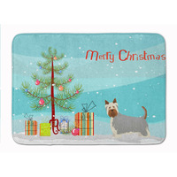 "Caroline's Treasures Australian Silky Terrier Christmas Tree Machine Washable Memory Foam Mat doormats, Multicolor"