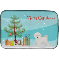 "Caroline's Treasures CK3445DDM Bichon Fris Christmas Tree dish-drying-mats, 14 x 21, Multicolor"