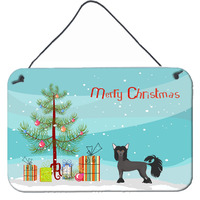 "Caroline's Treasures Chinese Crested Christmas Tree Door Hanging Prints wall-decor, Multicolor"
