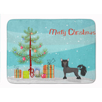 "Caroline's Treasures Chinese Crested Christmas Tree Machine Washable Memory Foam Mat doormats, Multicolor"