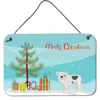 "Caroline's Treasures, English Bulldog Christmas Tree Door Hanging Prints wall-decor, Multicolor"