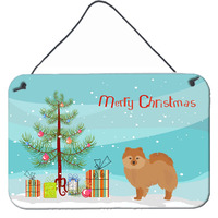 "Caroline's Treasures German Spitz Christmas Tree Door Hanging Prints wall-decor, Multicolor"