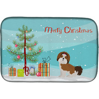 "Caroline's Treasures CK3459DDM Imperial Shih Tzu Christmas Tree dish-drying-mats, 14 x 21, Multicolor"