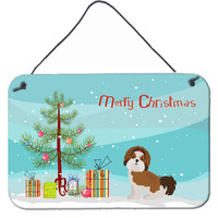 "Caroline's Treasures Imperial Shih Tzu Christmas Tree Door Hanging Prints wall-decor, Multicolor"