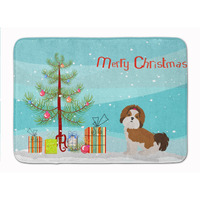 "Caroline's Treasures Imperial Shih Tzu Christmas Tree Machine Washable Memory Foam Mat doormats, Multicolor"