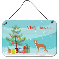 "Caroline's Treasures Italian Greyhound Christmas Tree Door Hanging Prints wall-decor, Multicolor"
