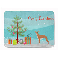 "Caroline's Treasures Italian Greyhound Christmas Tree Machine Washable Memory Foam Mat doormats, Multicolor"