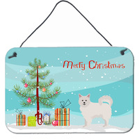 "Caroline's Treasures Italian Spitz Christmas Tree Door Hanging Prints wall-decor, Multicolor"
